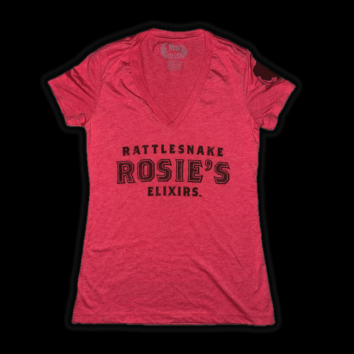 Rattlesnake Rosie's Red V-Neck